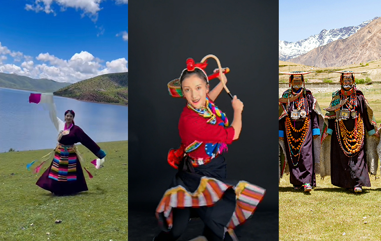 ༄༅།།གངས་ལྗོངས་ཀྱི་བྲོ་གར་རྒྱུད་འཛིན་སྤེལ་གསུམ།